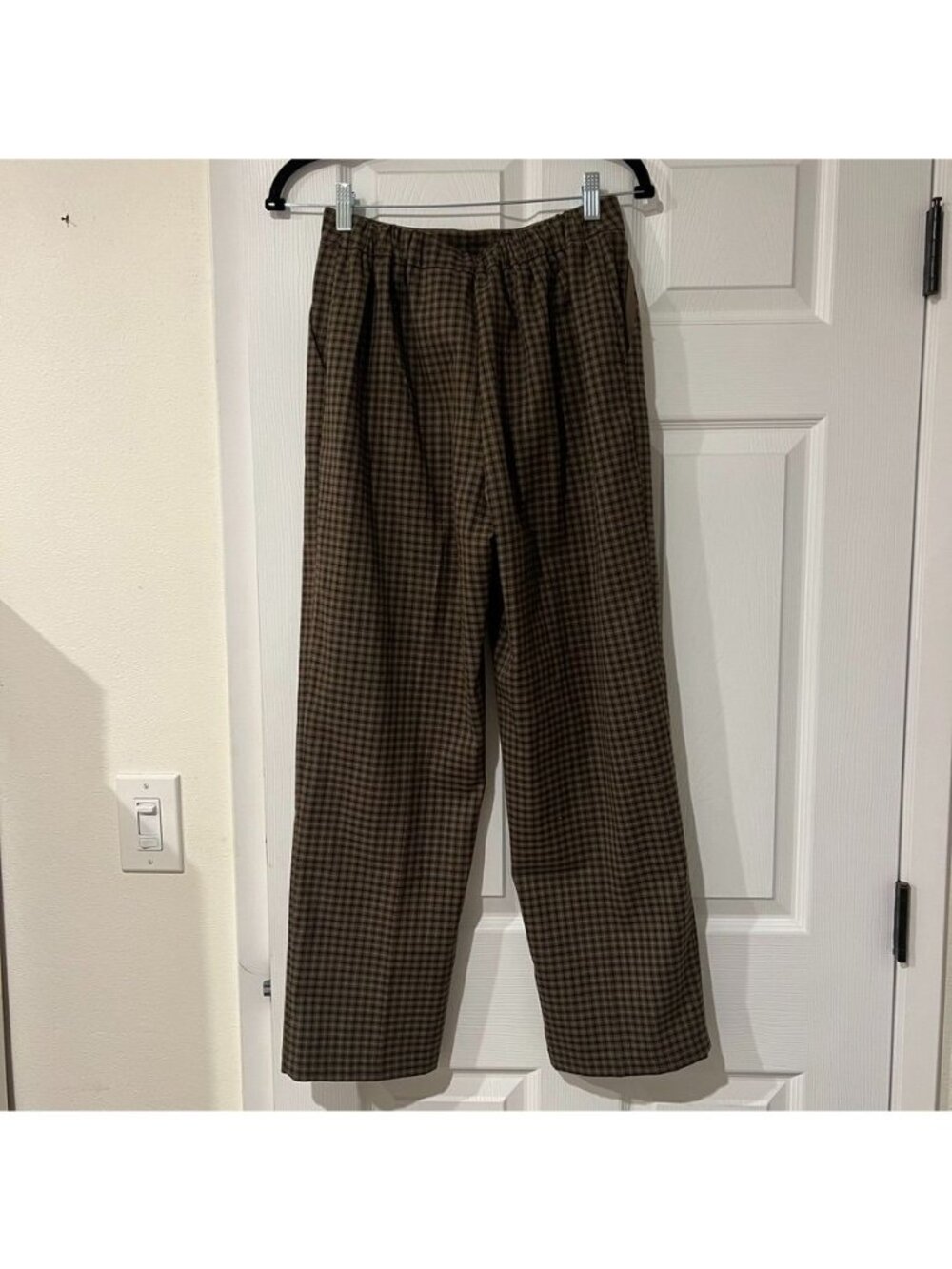 Oak and Fort Houndstooth Relaxed Fit High Waist Trouser Pants Size Small
